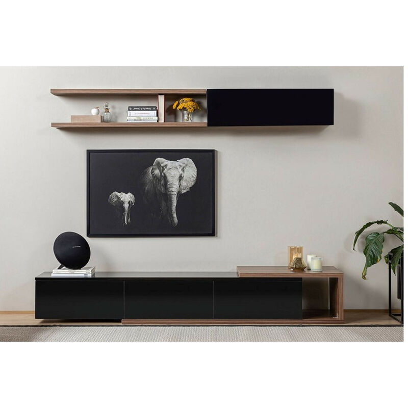Ensemble meuble TV ALBACATE - Noir