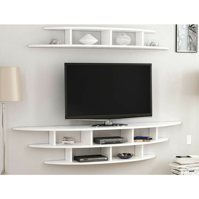 Azura Home Design - Ensemble meuble tv alvino 176 cm blanc