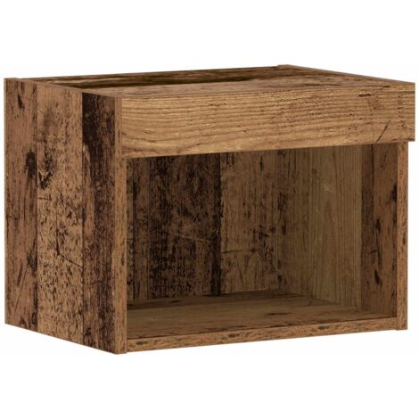 Ensemble meuble TV  Banc TV  Armoire TV avec LED Bois ancien 40 x 30 x 30 cm