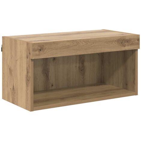 Ensemble meuble TV  Banc TV  Armoire TV avec LED Chêne artisanal Bois d'ingénierie