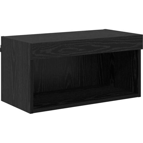 Ensemble meuble TV  Banc TV  Armoire TV avec LED Chêne noir Bois d'ingénierie