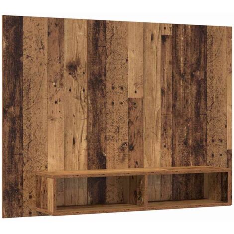 Ensemble meuble TV  Banc TV  Armoire TV Montage mural Bois Ancien 120 x 23,5 x 90 cm
