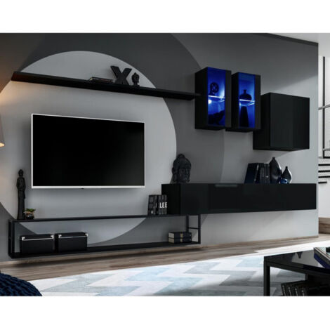 Ensemble Meuble TV Design "Switch I" 330cm Noir