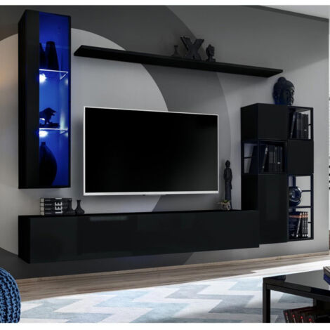 Ensemble Meuble TV Design "Switch II" 250cm Noir