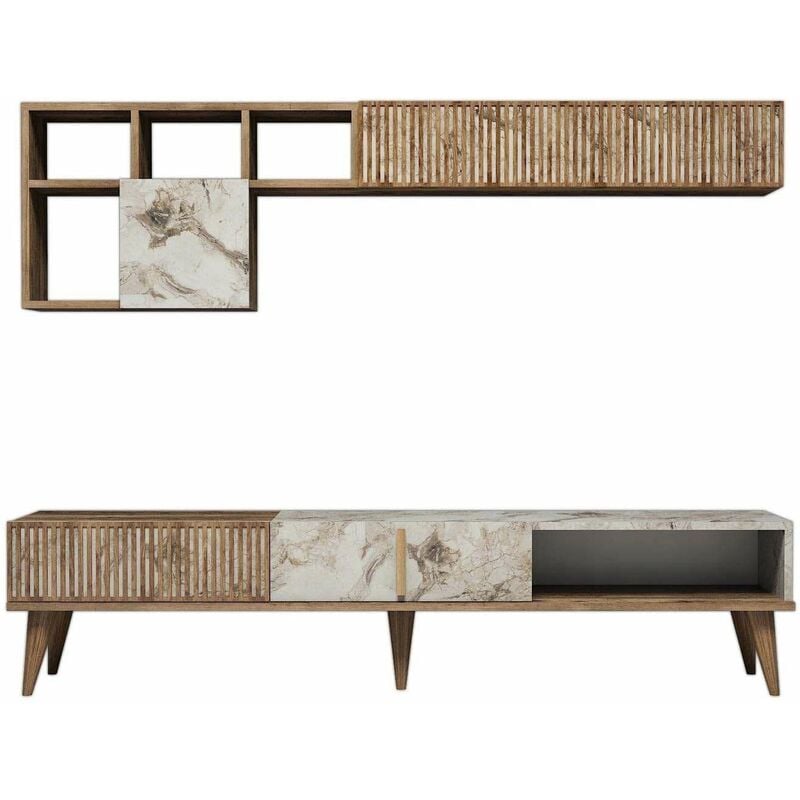 Meuble TV avec étagère en aggloméré Milan