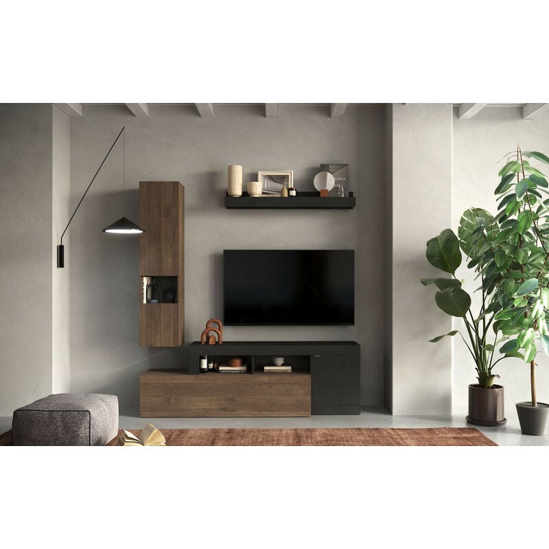 Ensemble meuble tv freedom Lave/chêne Mercure 181 x 195 x 35 cm