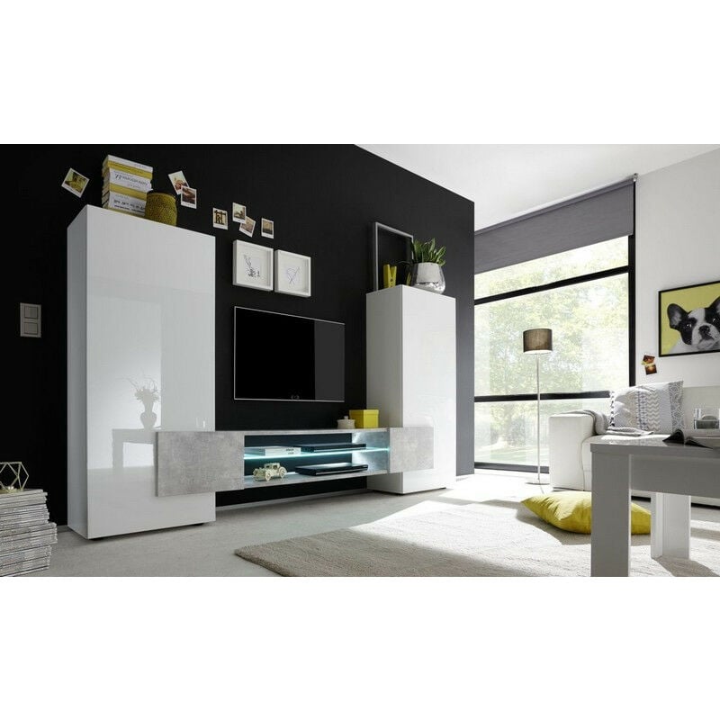 Azura Home Design - Ensemble meuble tv mario 258 cm béton