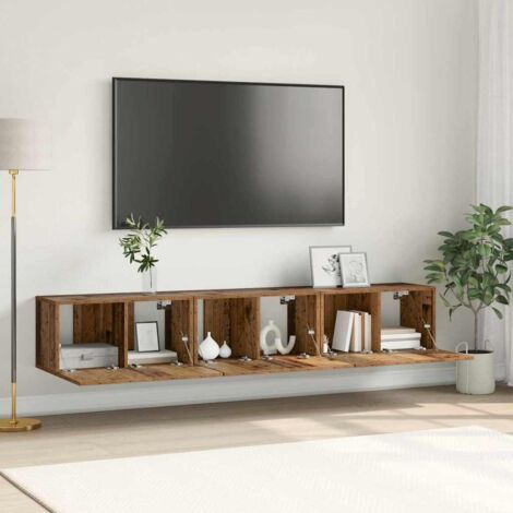 Ensemble meuble TV Montage mural 3 pcs Marron 60 x 30 x 30 cm vidaXL