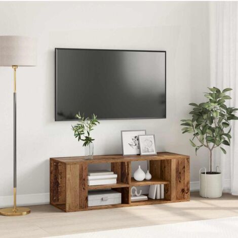 Ensemble meuble TV Montage mural-Banc TV-Meuble Télé Bois Ancien 102 x 35 x 35 cm