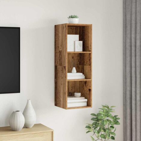 Ensemble meuble TV Montage mural-Banc TV-Meuble Télé Bois Ancien 37 x 37 x 107 cm 934772