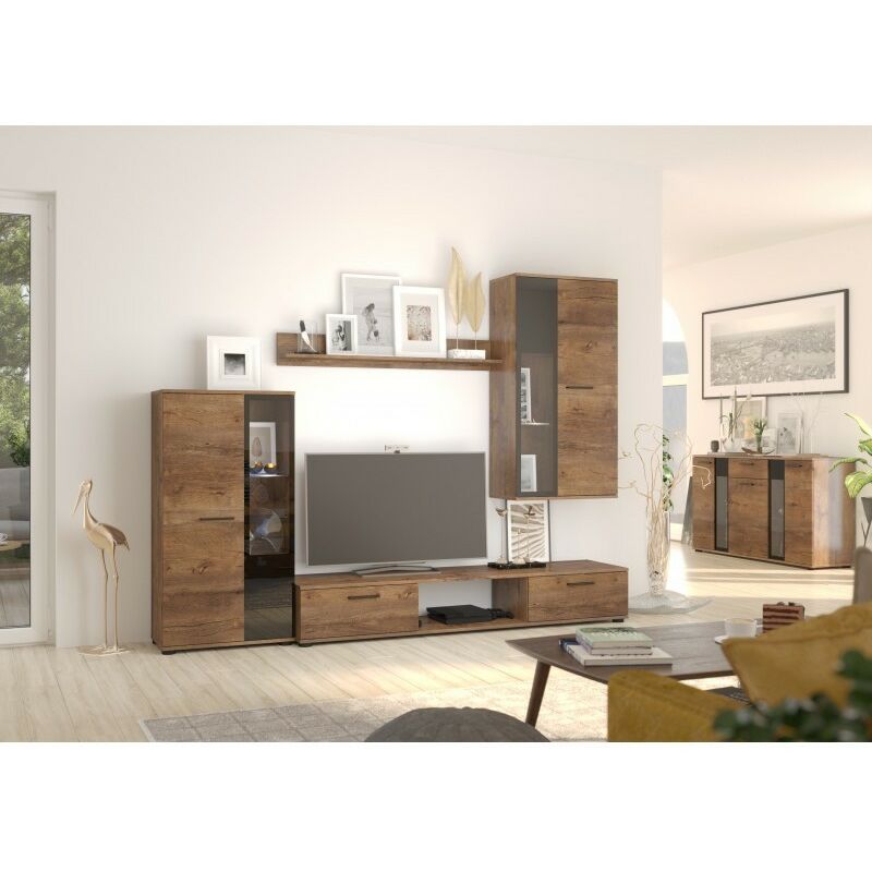 Azura Home Design - Ensemble meuble tv salsa 159 cm en plusieurs couleurs - Couleur: Chêne foncé - Sans Buffet Azura Home Design - Ensemble meuble tv salsa 159 cm en plusieurs couleurs - Couleur: Chêne foncé - Sans Buffet