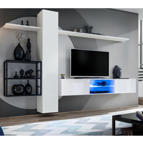Ensemble Meuble TV "Switch V" 270cm Blanc & Noir