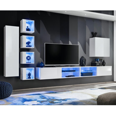 Ensemble Meuble TV "Switch XXVI" 320cm Blanc