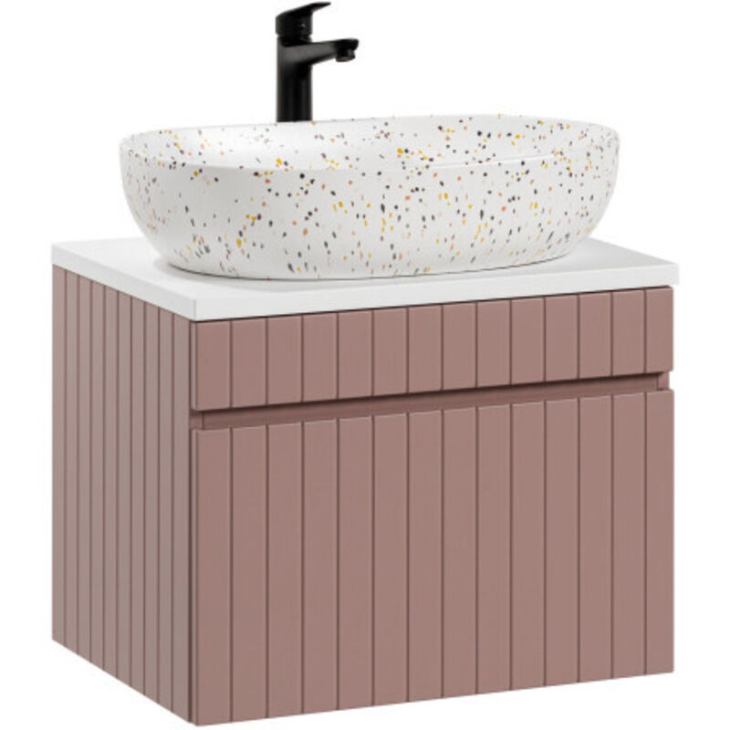 Ensemble meuble vasque à poser - 60 cm - Emblematic Rose - Livraison gratuite