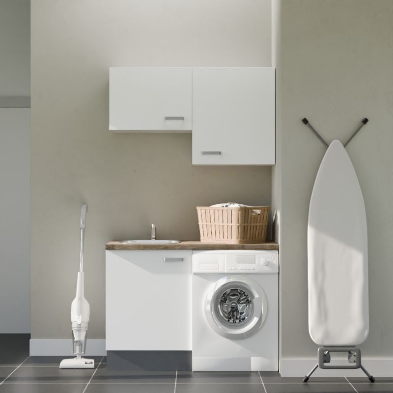 Cuisibane - Ensemble meubles buanderie avec emplacement lave-linge - B02