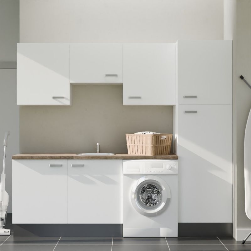 Cuisibane - Ensemble meubles buanderie avec emplacement lave-linge - B04