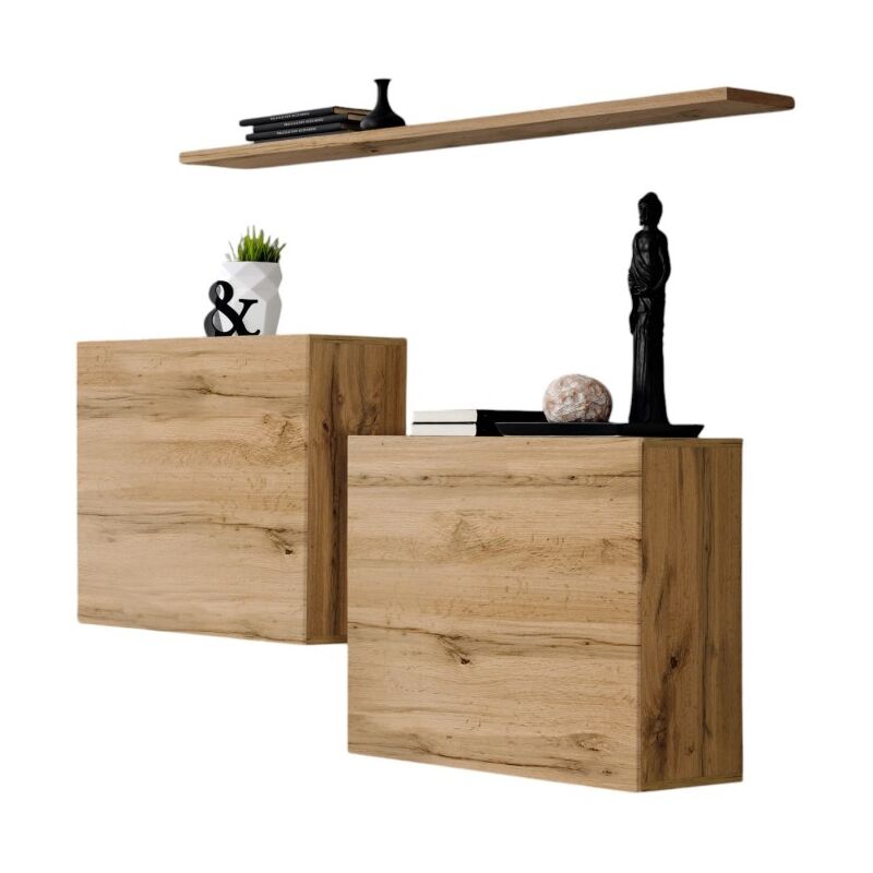 Meublorama - Ensemble meubles de salon switch sbi design, coloris chêne Wotan.