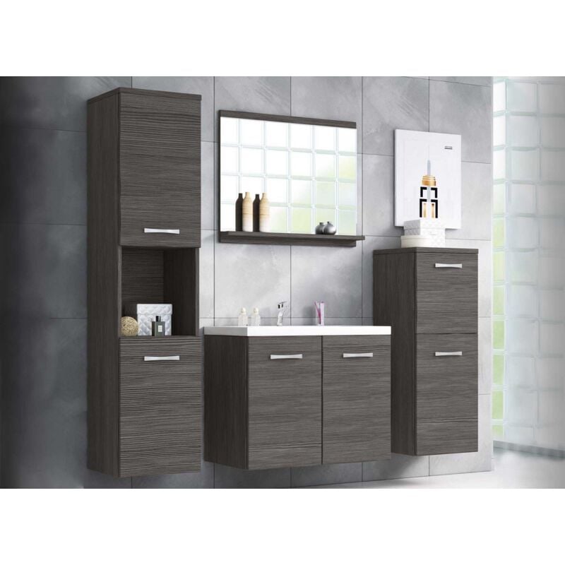 Deco In Paris - alby - Ensemble meubles salle de bain design suspendu - Wengé alby