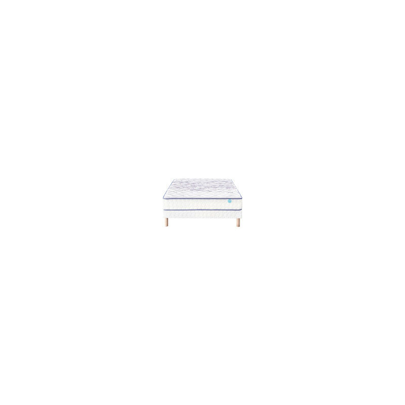 Merinos - Ensemble Mimic 160x200 cm - Matelas ressorts et sommier tapissier - Blanc