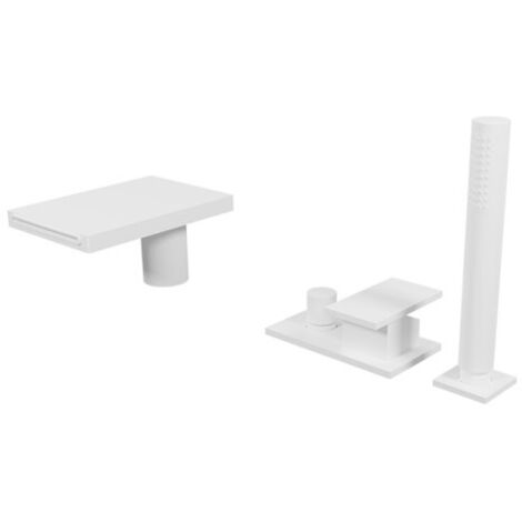 Ensemble mitigeur bain douche sur gorge Blanc Mat Tabula - CRISTINA ONDYNA TA18124