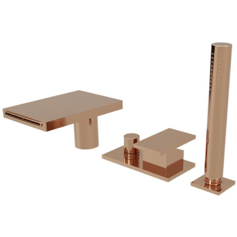 Ensemble mitigeur bain douche sur gorge Or Rose Tabula - CRISTINA ONDYNA TA18146P
