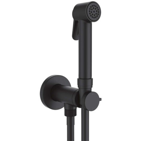 Ensemble mitigeur WC rétro avec flexible et douchette à impulsion Noir Mat PALOMA-BRASS - BOSSINI E37007073