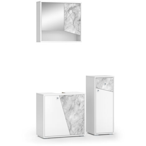 Ensemble mobilier de salle de bains Irida blanc set de 3 Vicco