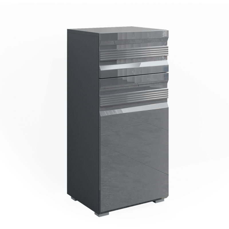 Vicco - Meuble de rangement de salle de bain Freddy, Anthracite, 36.4 x 79 cm