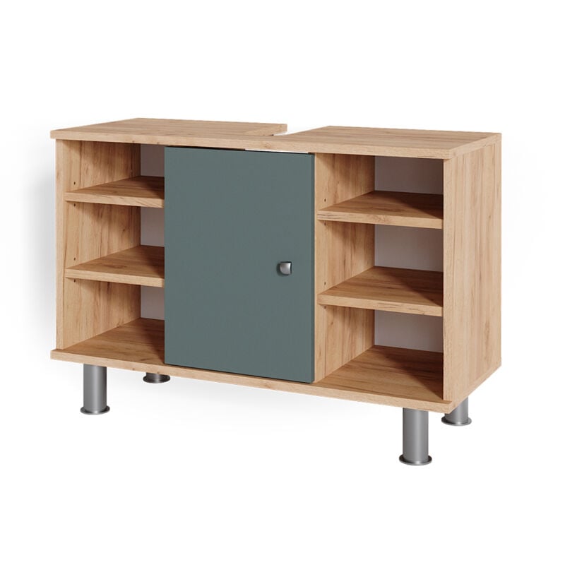 Vicco - Meuble sous vasque simple Fynn, Vert, 80 x 54 cm
