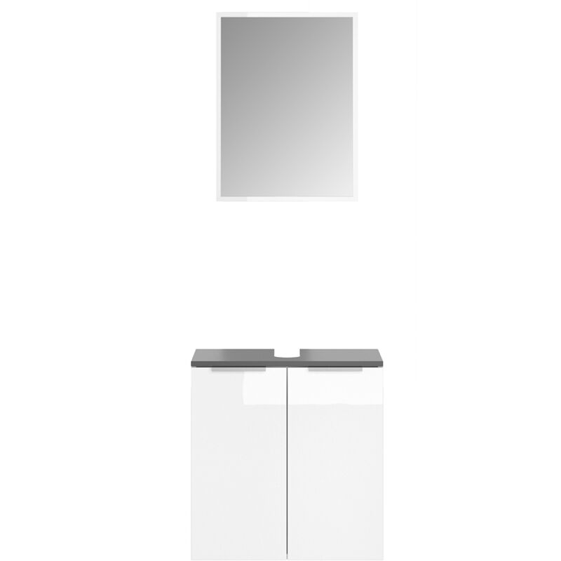 Vicco - Ensemble de meubles de salle de bain Otis, Blanc, 2 parties