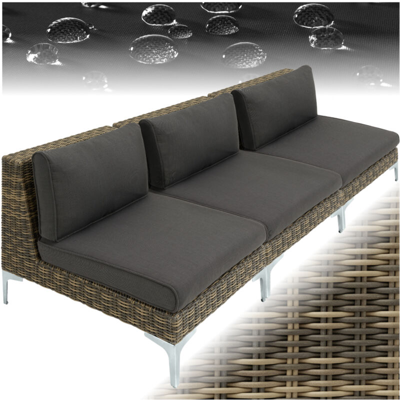 Ensemble modulable en rotin Villanova ensemble 4, 3 places aluminium -