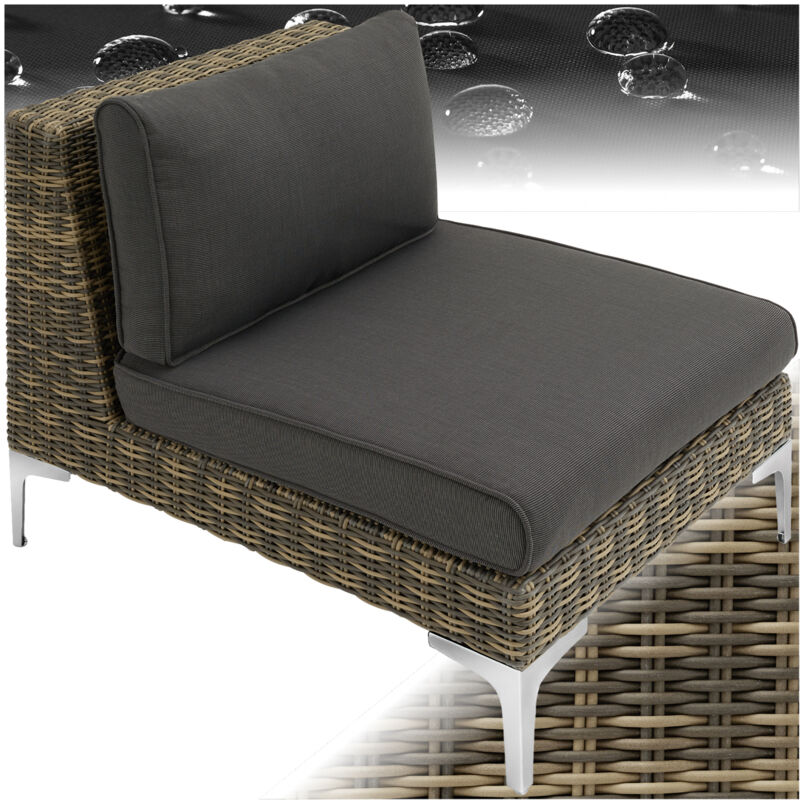 Tectake - Ensemble modulable en rotin Villanova partie centrale aluminium -