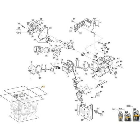 ENSEMBLE MOTEUR SM 70 (LC170FS) ORIGINAL STIGA - 118551357/1