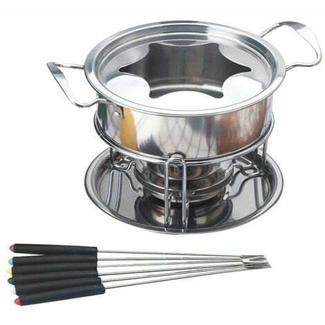 Ensemble multifonction pour crème glacée, chocolat, fromage, Fondue, en acier inoxydable, accessoires de cuisine,Silver