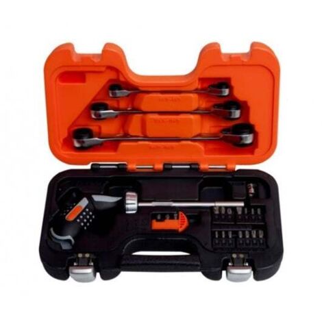 Ensemble outils Bahco clés cliquet tournevis noir 25 pièces