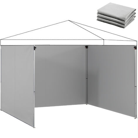 Ensemble panneaux latéraux 3 pièces fermeture éclair kiosque 3x3 m gris clair