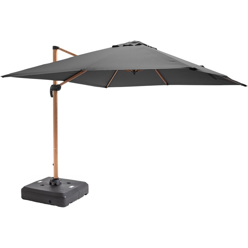 Parasol déporté 3x3m et dalle à lester sur...