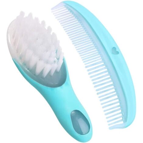 Ensemble peigne et brosse pour bébé 2 pièces (bleu)