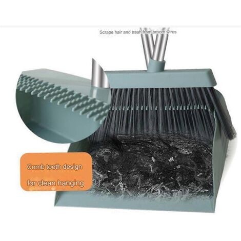 Ensemble pelle, balai et raclette à long manche gris