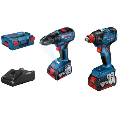 ENSEMBLE PERCEUSE-VISSEUSE 18 V GSR18V-50 + CLÉ GDX18V-200 2 x 4,0 A - B 6019J2220