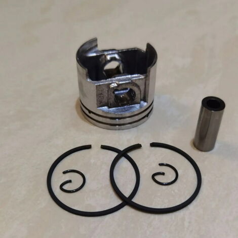 Ensemble piston compatible avec le cylindre de tronçonneuse STILE MS192T de diamètre 37 mm, comprenant une goupille annulaire et un circlip pour la réparation électrique.