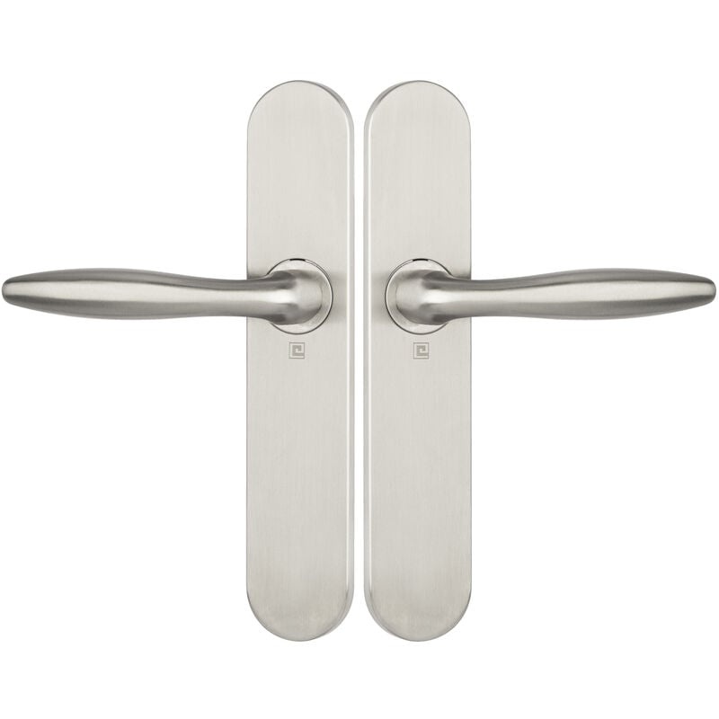 Heracles - Ensemble sur plaques série jade 1594 acier type bec de cane finition inox B-INOX-SP21