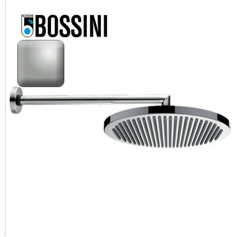Ensemble pomme de tête douche 280mm bras à angle nickel satiné Apice - Bossini H70430H094