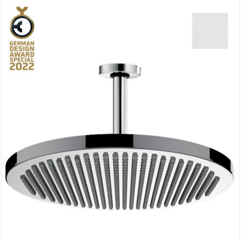 Ensemble pomme de tête douche 280mm bras vertical blanc mat Apice - Bossini H31430D045