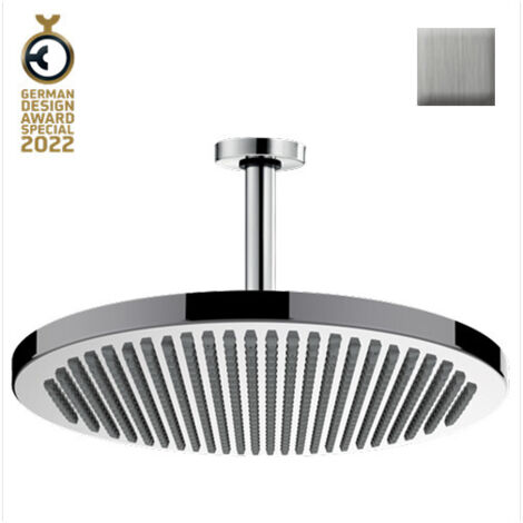 Ensemble pomme de tête douche 280mm bras vertical nickel brossé Apice - Bossini H31430D094