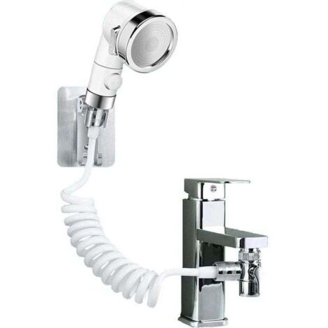Ensemble Pommeau Douche pour Lavabo Douchette Adaptable sur Robinet Flexible de Robinet de Cuisine,Douchette de Salle de Bain Parfait pour Laver les Cheveux ou Nettoyer Animaux de Compagnie