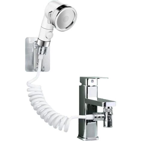 Ensemble Pommeau Douche pour Lavabo Douchette Adaptable sur Robinet Flexible de Robinet de Cuisine,Douchette de Salle de Bain Parfait pour Laver les Cheveux ou Nettoyer Animaux de Compagnie