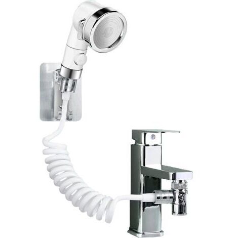 Ensemble Pommeau Douche pour Lavabo Douchette Adaptable sur Robinet Flexible de Robinet de Cuisine,Douchette de Salle de Bain Parfait pour Laver les Cheveux ou Nettoyer Animaux de Compagnie