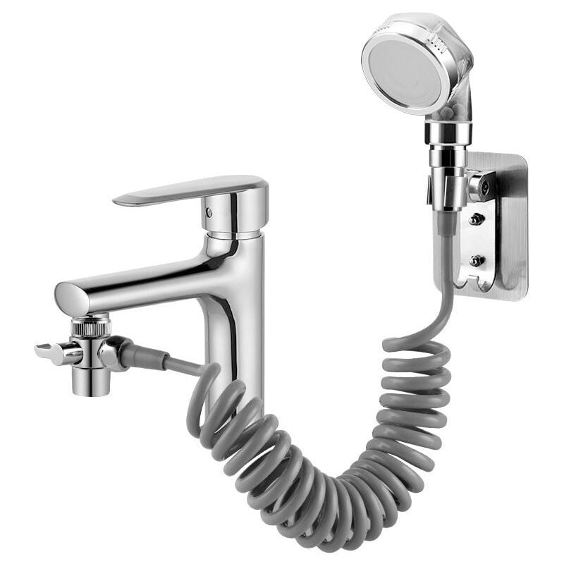 Ensemble Pommeau Douche pour Lavabo, Douchette de Salle de Bain, Tuyau Télescopique, Parfait pour Laver les Cheveux ou Nettoyer le Lavabo