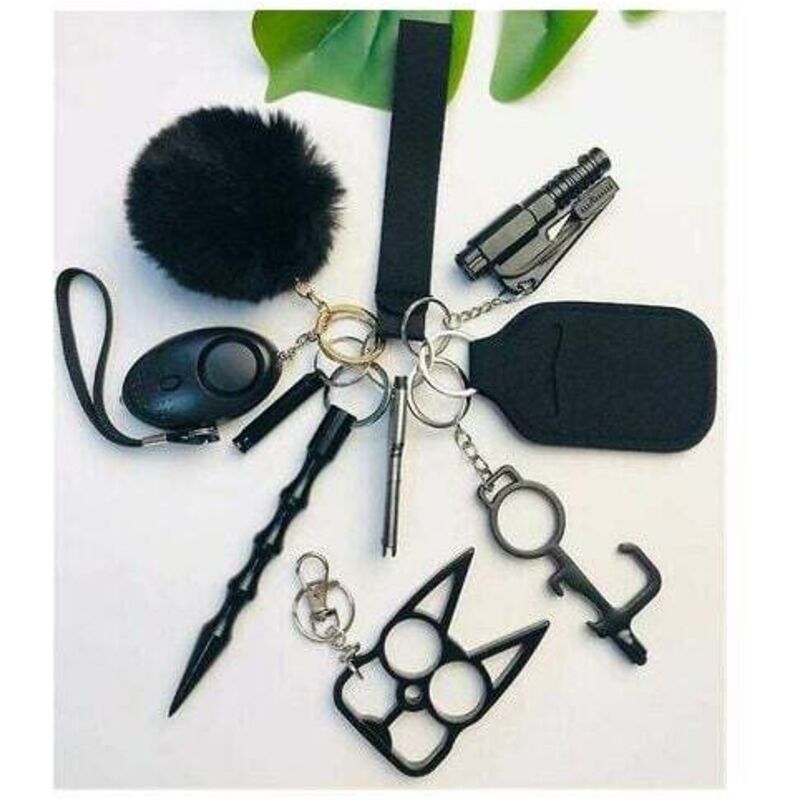 Sunxury - Ensemble Porte-Clés Autodéfense pour Femmes, Enfants, Personnes âgées,Accessoire Porte-Clés de Sécurité Décoration, Alarme Personnelle